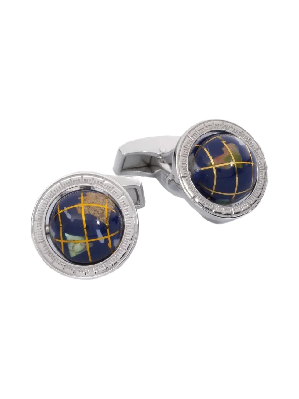 Sterling Silver Globe Cuff Links