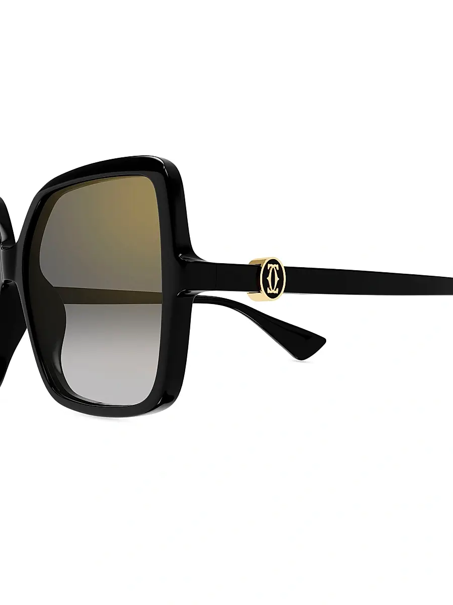 Cartier Women's Double C 58MM Square Sunglasses | Thumbnail 3
