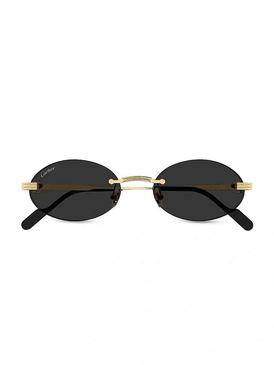 Cartier Women's Première de 53MM 24K-Gold-Plated Rimless Oval Sunglasses | Thumbnail 2