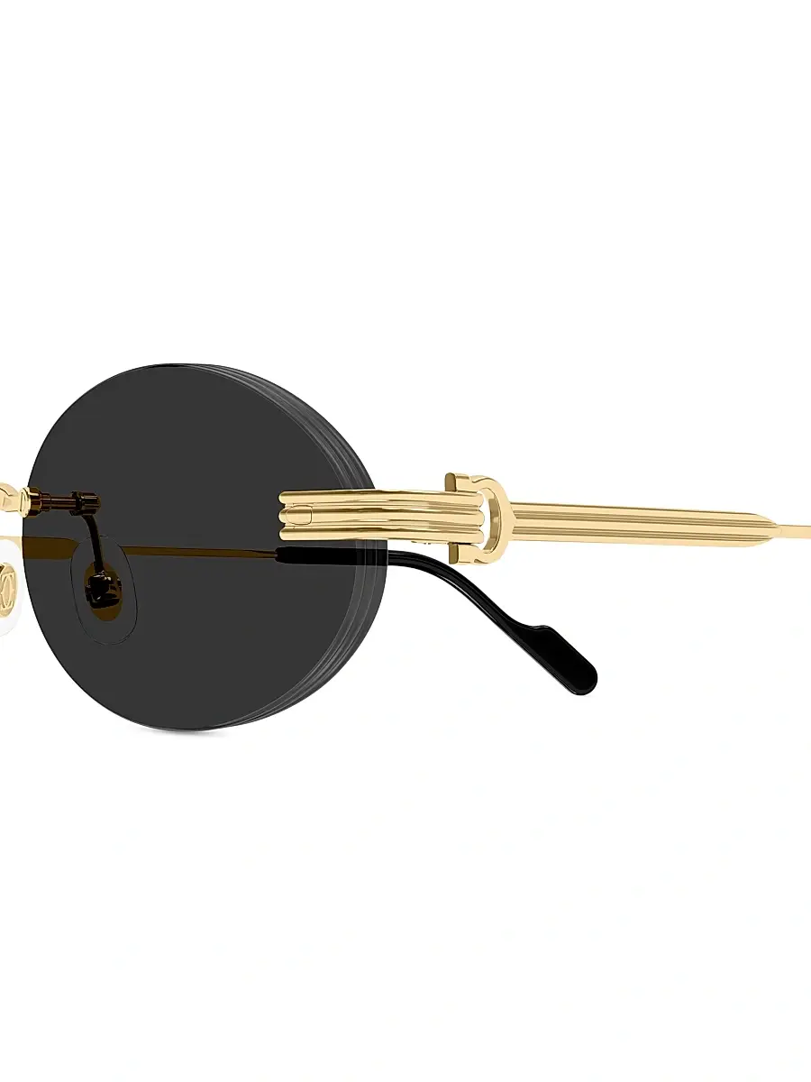Cartier Women's Première de 53MM 24K-Gold-Plated Rimless Oval Sunglasses | Thumbnail 3