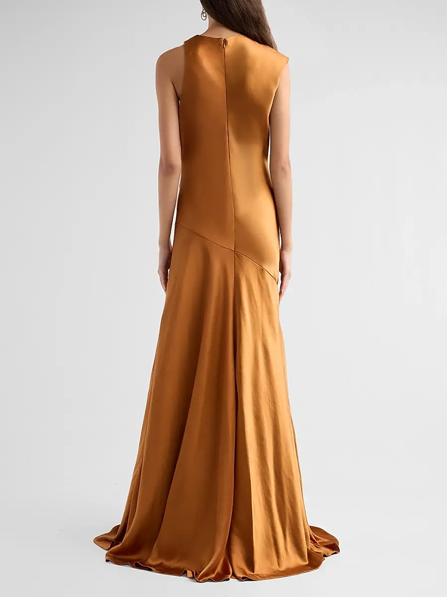 Amsale Women's Liquid Satin Draped Gown | Thumbnail 3 Amsale Women's Liquid Satin Draped Gown | Thumbnail 3