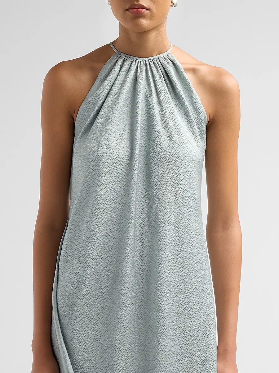 Amsale Women's Halterneck Draped Midi Dress | Thumbnail 5
