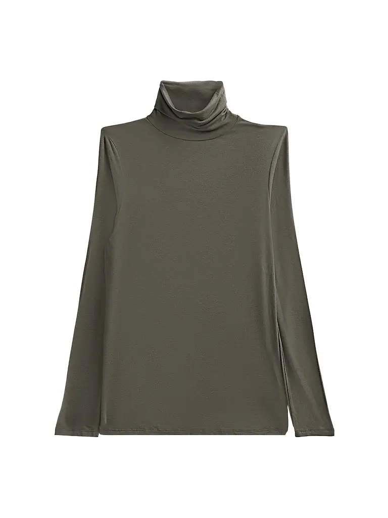 Majestic Filatures Women's Soft Touch Turtleneck Top - Volcanic Rock | Image 1 Majestic Filatures Women's Soft Touch Turtleneck Top - Volcanic Rock | Image 1