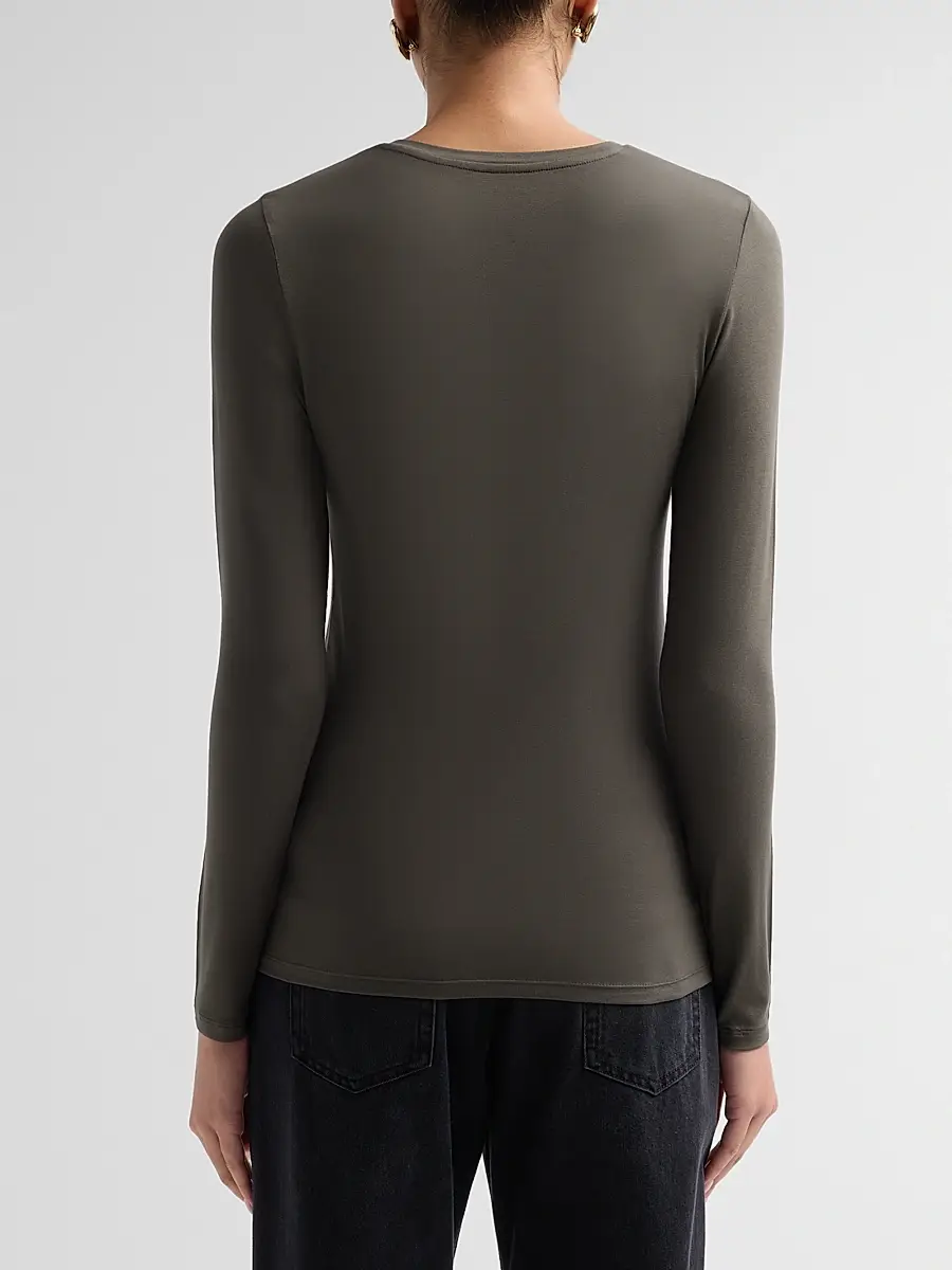 MAJESTIC FILATURES Women's Soft Touch Long-Sleeve V-Neck T-Shirt | Thumbnail 3