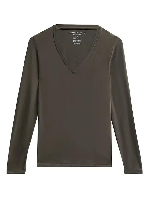 Women's Soft Touch Long-Sleeve V-Neck T-Shirt