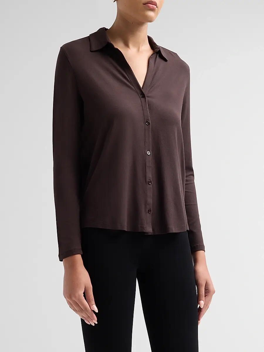 MAJESTIC FILATURES Women's Soft Touch Relaxed Button-Front Shirt | Thumbnail 4 MAJESTIC FILATURES Women's Soft Touch Relaxed Button-Front Shirt | Thumbnail 4