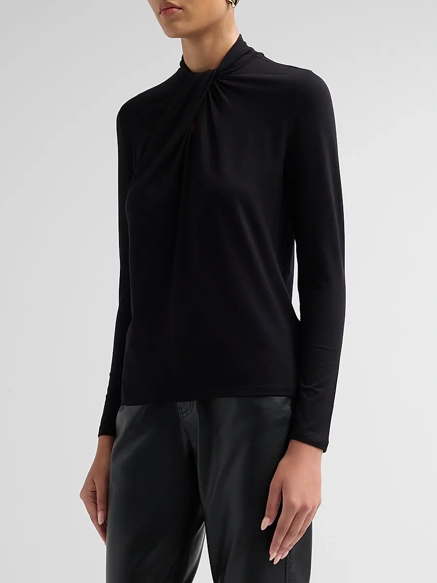 MAJESTIC FILATURES Women's Soft Touch Long-Sleeve Twist-Neck Top | Thumbnail 4 MAJESTIC FILATURES Women's Soft Touch Long-Sleeve Twist-Neck Top | Thumbnail 4