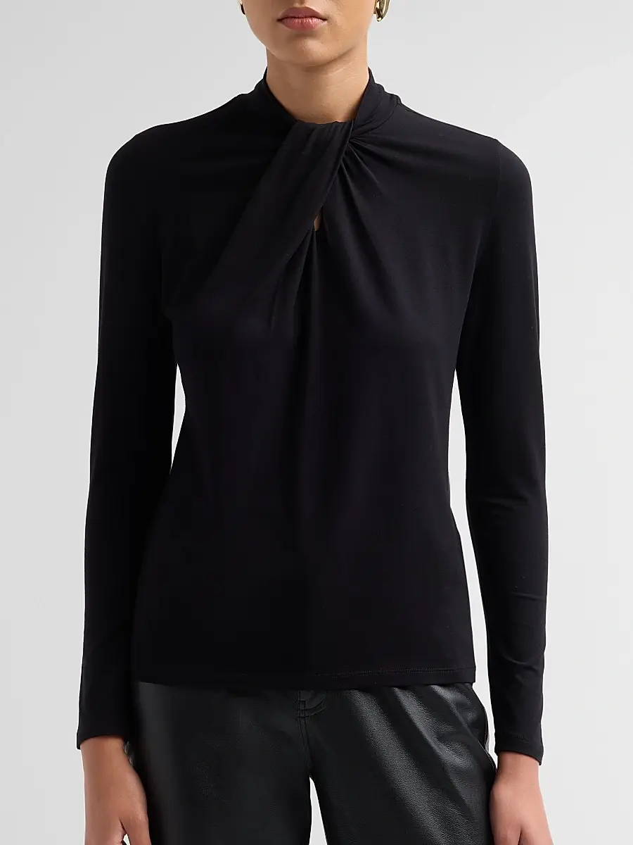 MAJESTIC FILATURES Women's Soft Touch Long-Sleeve Twist-Neck Top | Thumbnail 5 MAJESTIC FILATURES Women's Soft Touch Long-Sleeve Twist-Neck Top | Thumbnail 5