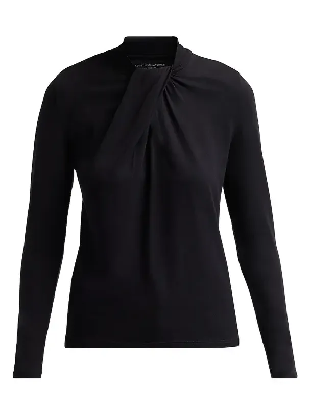 Women's Soft Touch Long-Sleeve Twist-Neck Top