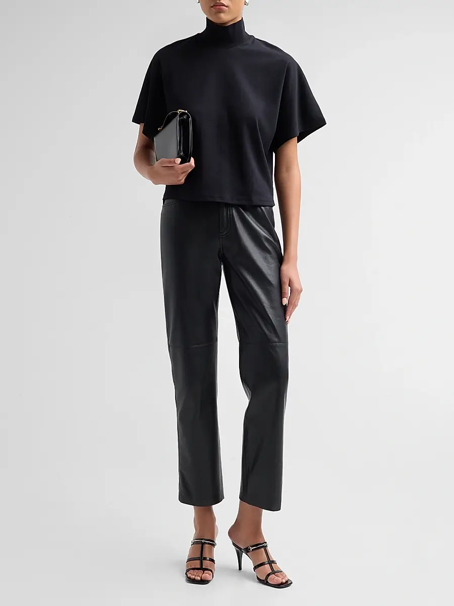 MAJESTIC FILATURES Women's Supima Cotton Mock Turtleneck Top | Thumbnail 2