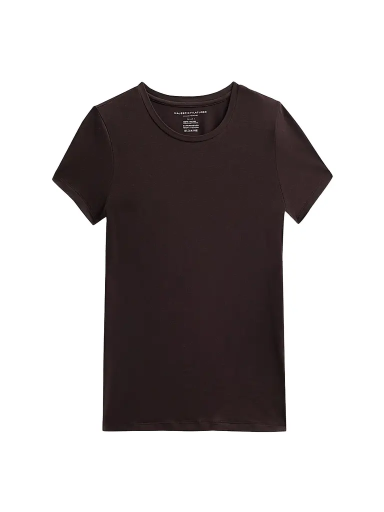 Majestic Filatures Women's Soft Touch Short-Sleeve Crewneck T-Shirt - Chocolate Mousse | Image 1 Majestic Filatures Women's Soft Touch Short-Sleeve Crewneck T-Shirt - Chocolate Mousse | Image 1