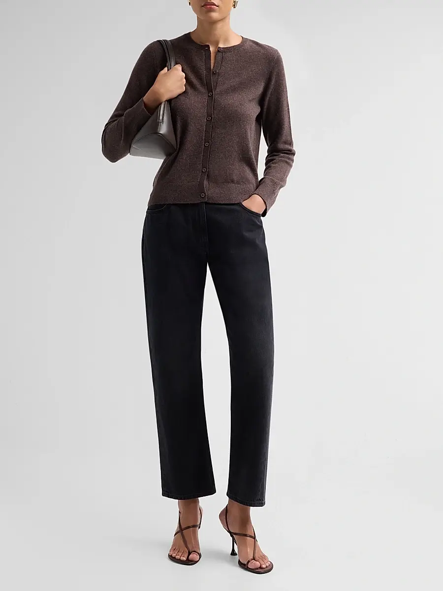 MAJESTIC FILATURES Women's Cashmere Crewneck Cardigan | Thumbnail 2