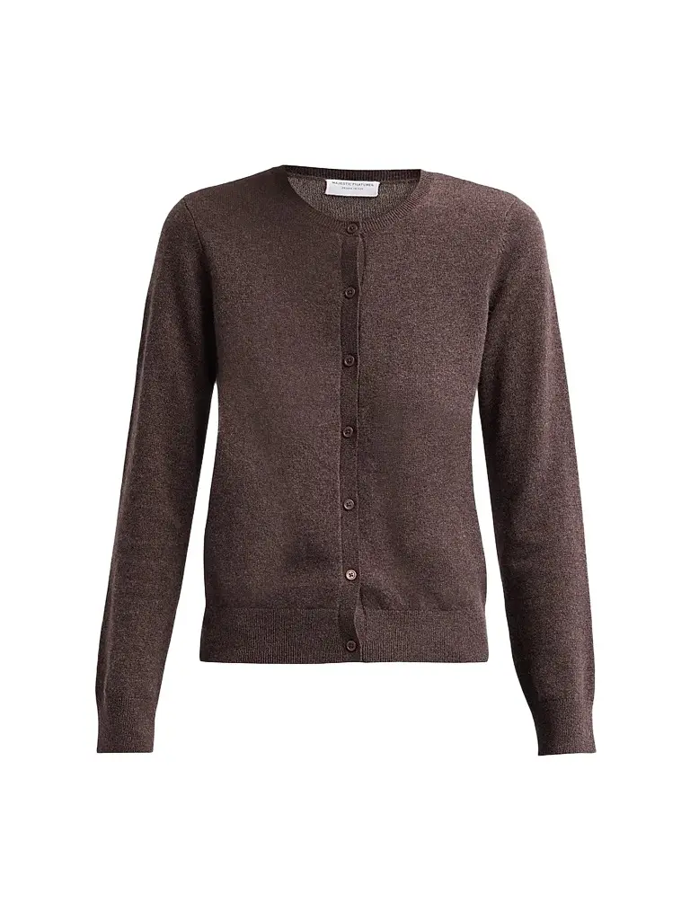 Majestic Filatures Women's Cashmere Crewneck Cardigan - Tatanka | Image 1 Majestic Filatures Women's Cashmere Crewneck Cardigan - Tatanka | Image 1