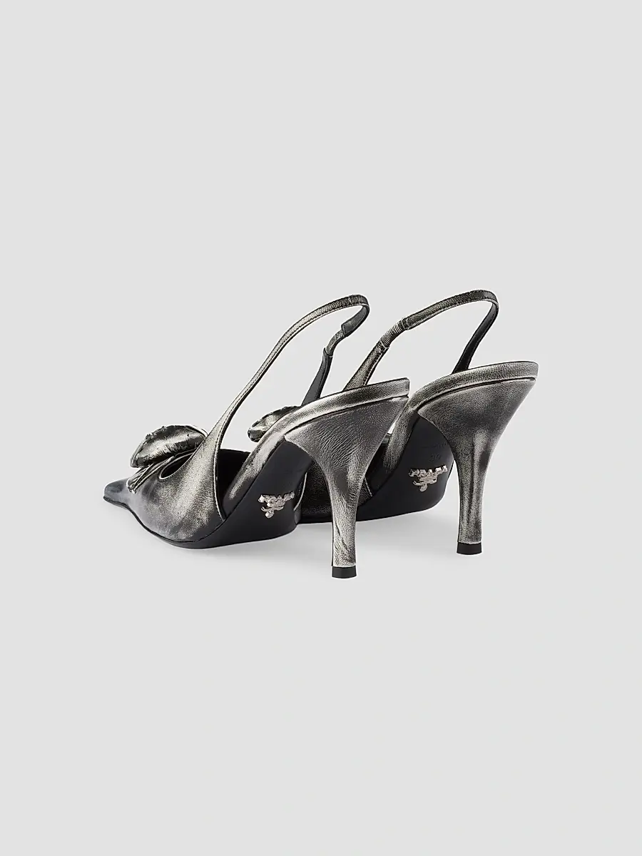 Prada Women's Leather Slingback Pumps | Thumbnail 3