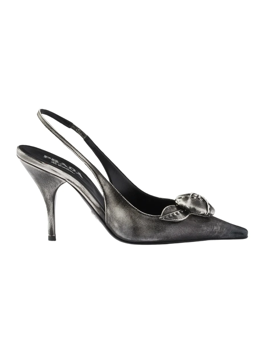 Prada Women's Leather Slingback Pumps | Thumbnail 1 Prada Women's Leather Slingback Pumps | Thumbnail 1