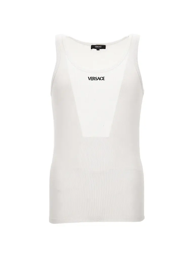 Versace Men's Logo Rib-Knit Cotton Tank | Image 1 Versace Men's Logo Rib-Knit Cotton Tank | Image 1