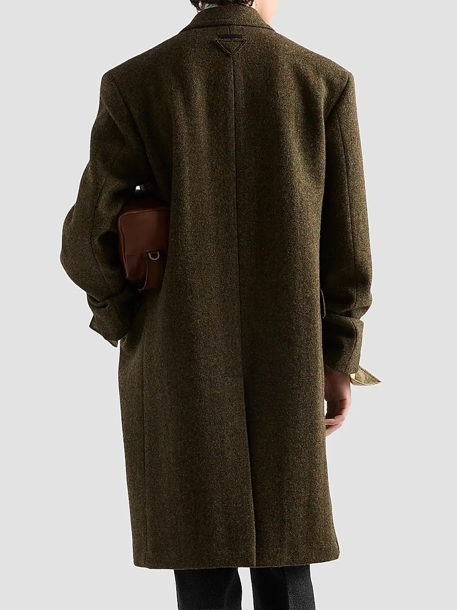 Prada Men's Single-Breasted Wool Coat | Thumbnail 3 Prada Men's Single-Breasted Wool Coat | Thumbnail 3