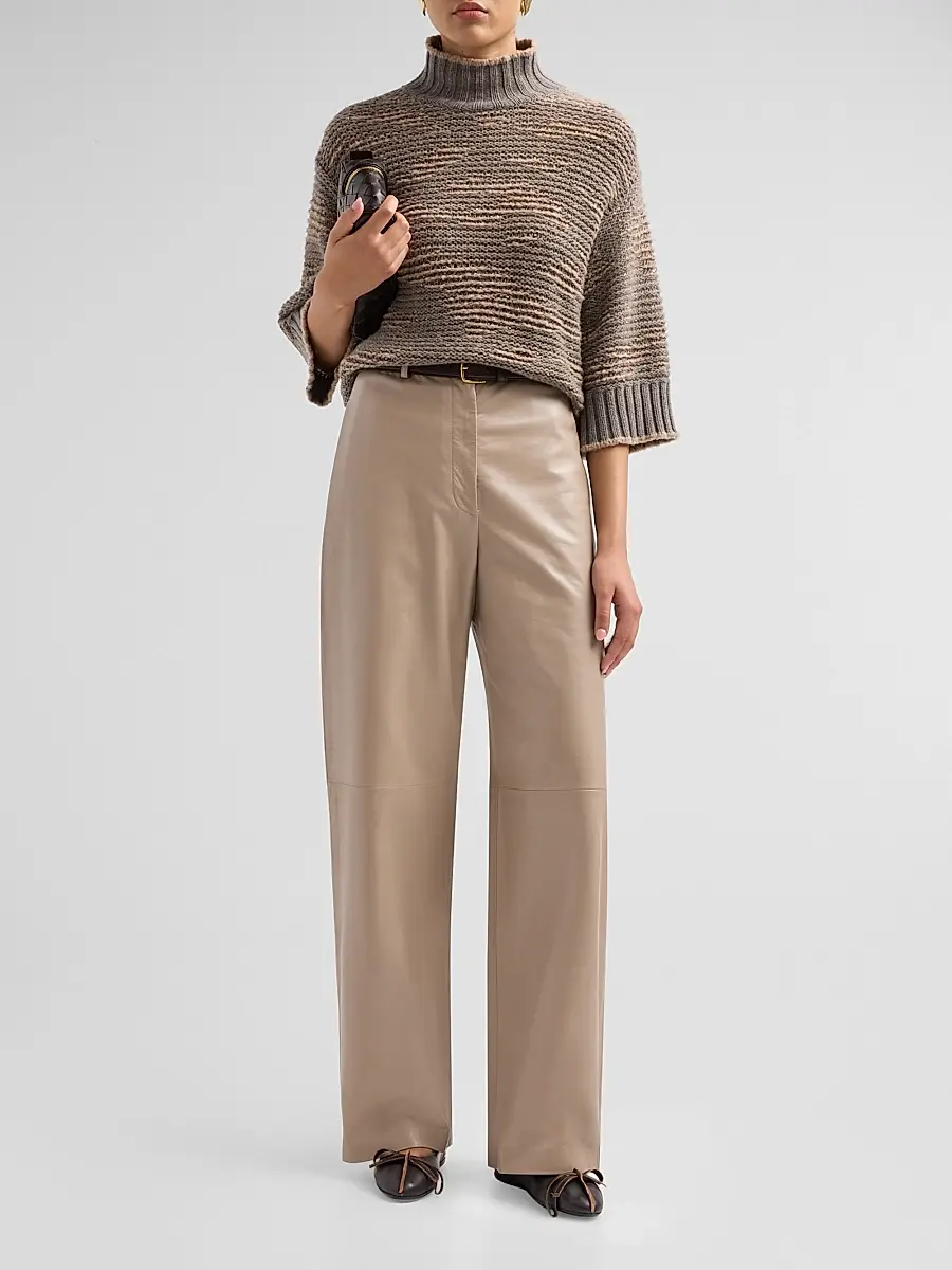 Fabiana Filippi Women's Leather Wide-Leg Pants | Thumbnail 2 Fabiana Filippi Women's Leather Wide-Leg Pants | Thumbnail 2