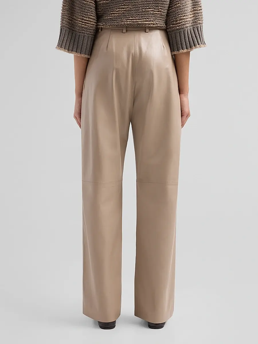 Fabiana Filippi Women's Leather Wide-Leg Pants | Thumbnail 3 Fabiana Filippi Women's Leather Wide-Leg Pants | Thumbnail 3
