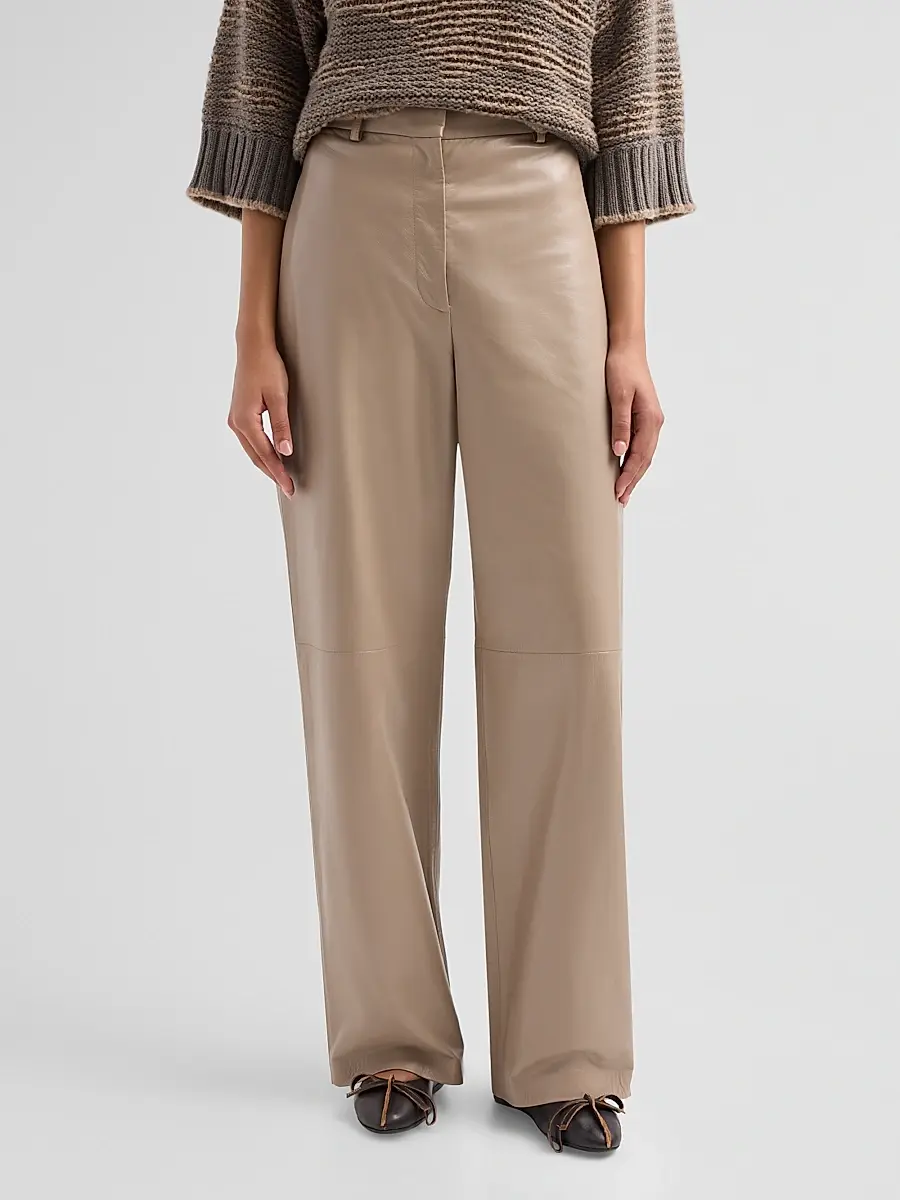 Fabiana Filippi Women's Leather Wide-Leg Pants | Thumbnail 4 Fabiana Filippi Women's Leather Wide-Leg Pants | Thumbnail 4