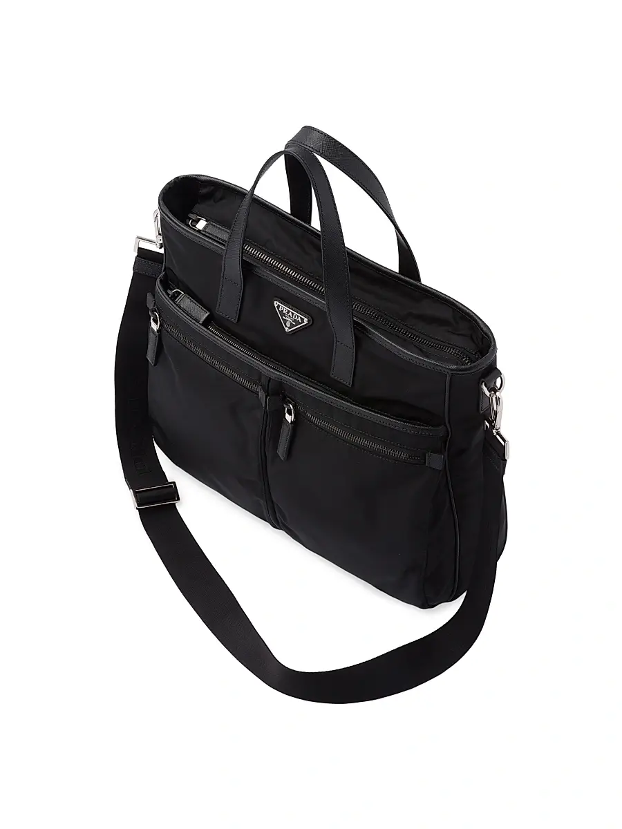 Prada Men's Re-Nylon and Saffiano Leather Tote Bag | Thumbnail 4 Prada Men's Re-Nylon and Saffiano Leather Tote Bag | Thumbnail 4