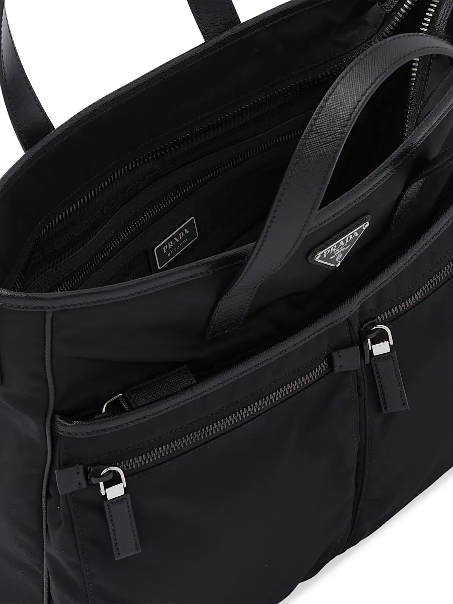 Prada Men's Re-Nylon and Saffiano Leather Tote Bag | Thumbnail 6 Prada Men's Re-Nylon and Saffiano Leather Tote Bag | Thumbnail 6