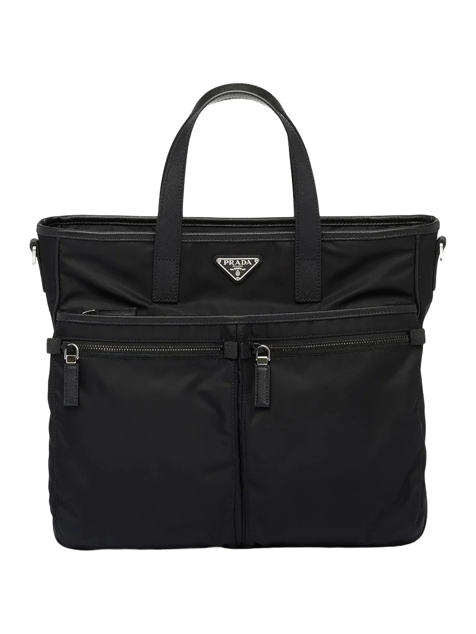 Prada Men's Re-Nylon and Saffiano Leather Tote Bag