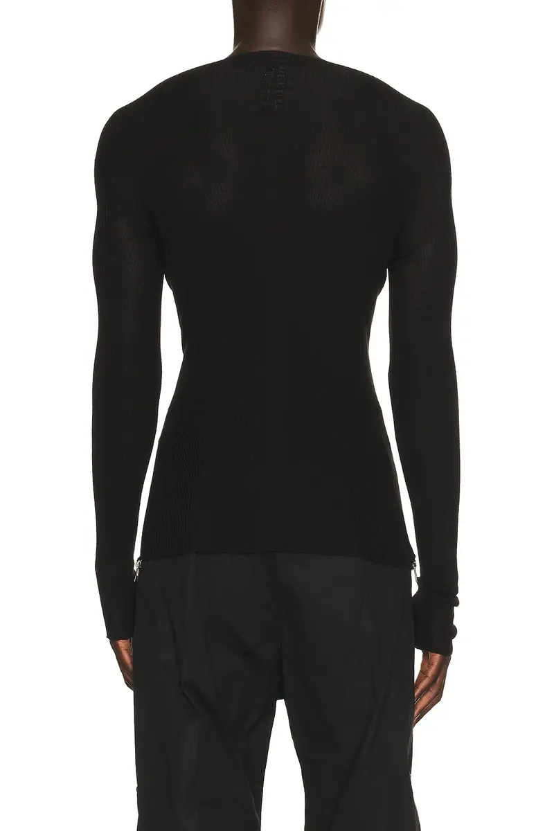 Rick Owens Ribbed Round Neck Shirt | Thumbnail 2 Rick Owens Ribbed Round Neck Shirt | Thumbnail 2