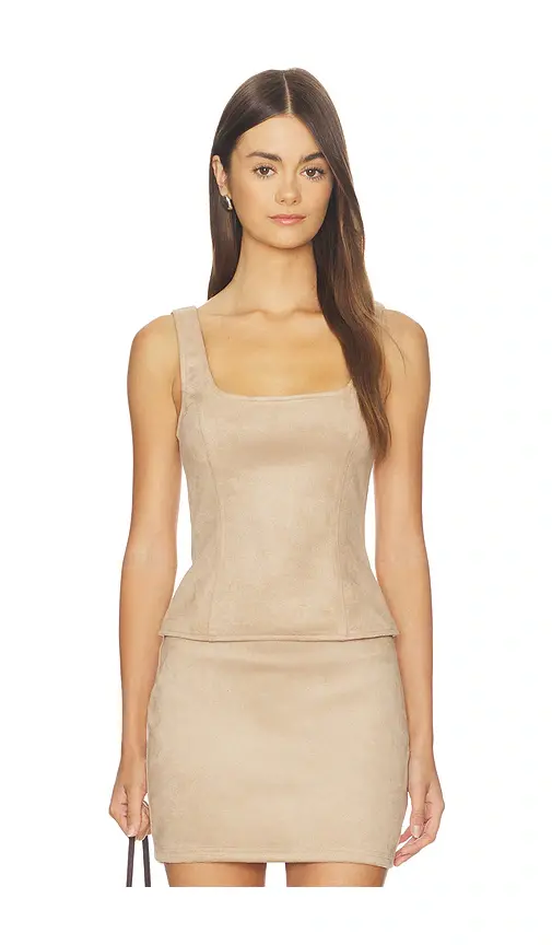 superdown Patsie Faux Suede Top | Image 1 superdown Patsie Faux Suede Top | Image 1