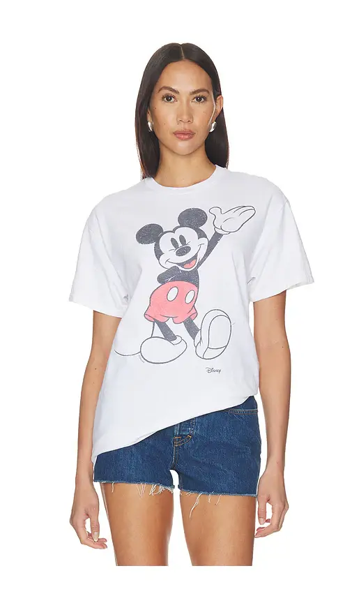 Junk Food Waving Mickey Tee | Image 1 Junk Food Waving Mickey Tee | Image 1