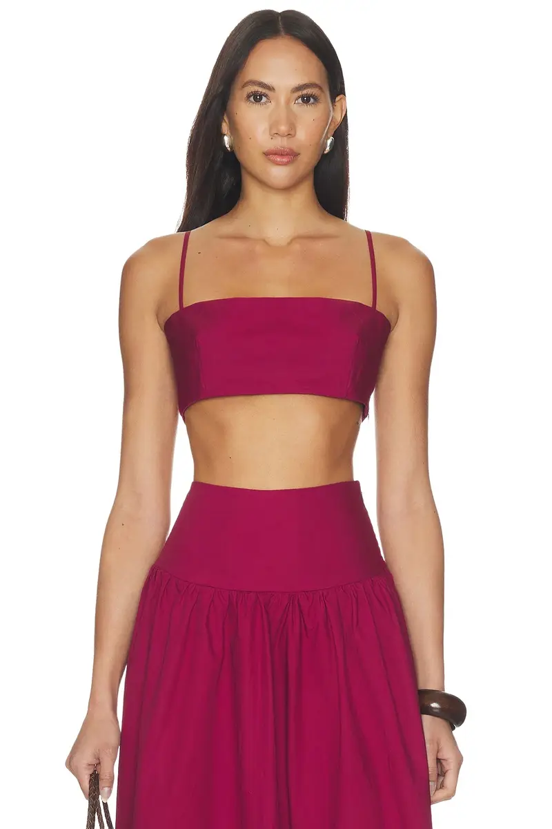 susana monaco Poplin Crop String Top