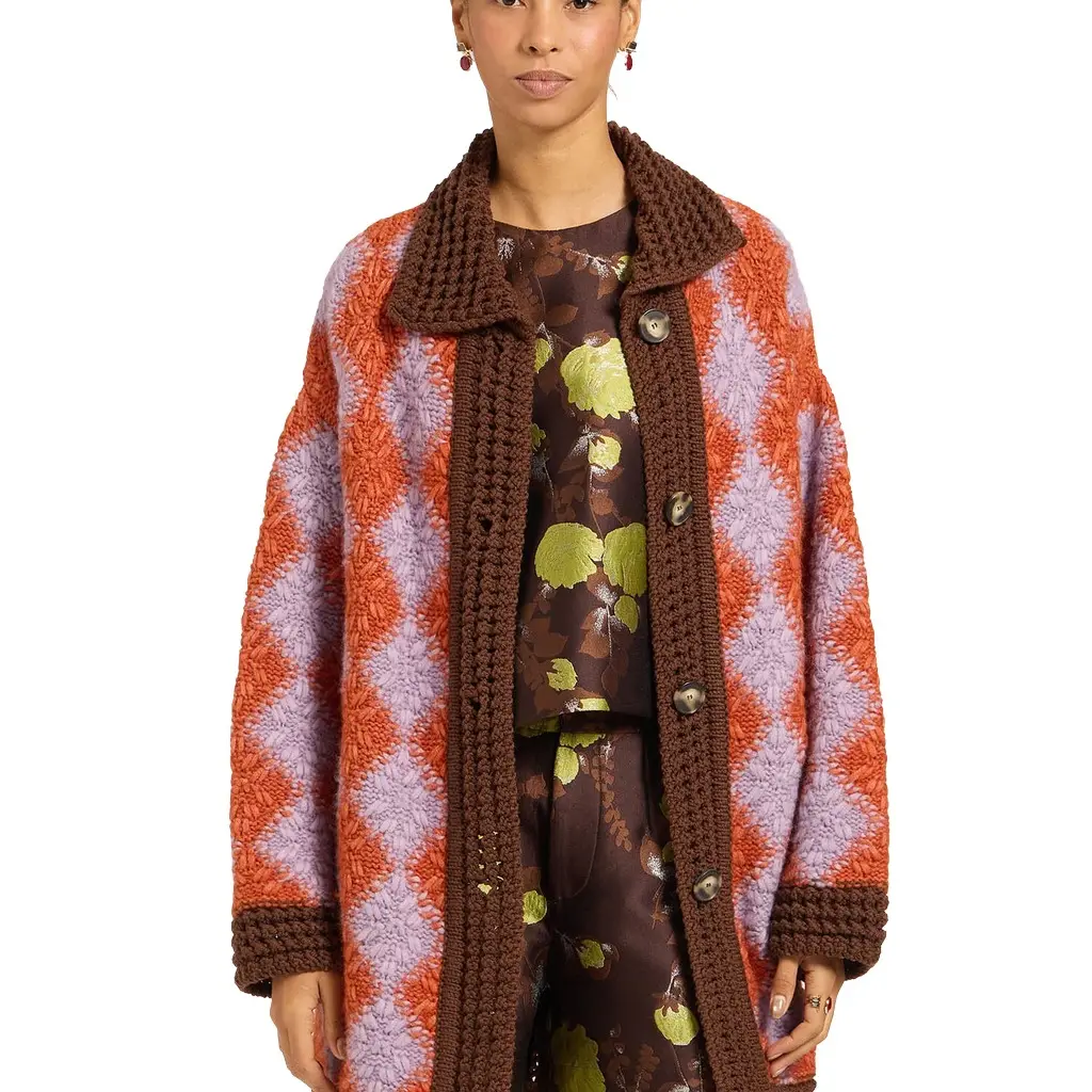 La Double J Crochet Bowling Cardigan | Image 1 La Double J Crochet Bowling Cardigan | Image 1