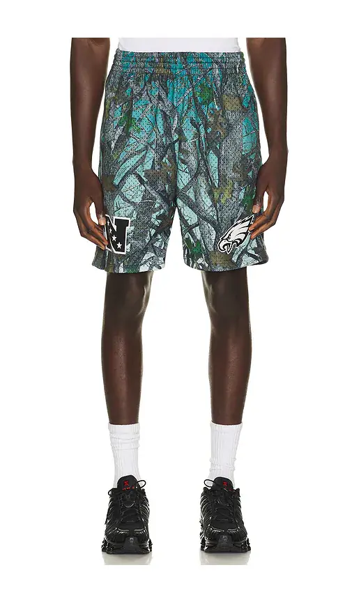 Mitchell & Ness NFL Philadelphia Eagles Quiet Blaze 7 Mesh Shorts | Image 1 Mitchell & Ness NFL Philadelphia Eagles Quiet Blaze 7 Mesh Shorts | Image 1