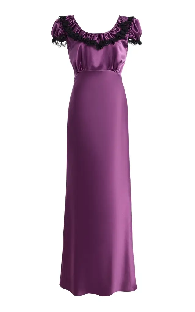 Rodarte Bias Ruffled Silk Maxi Dress