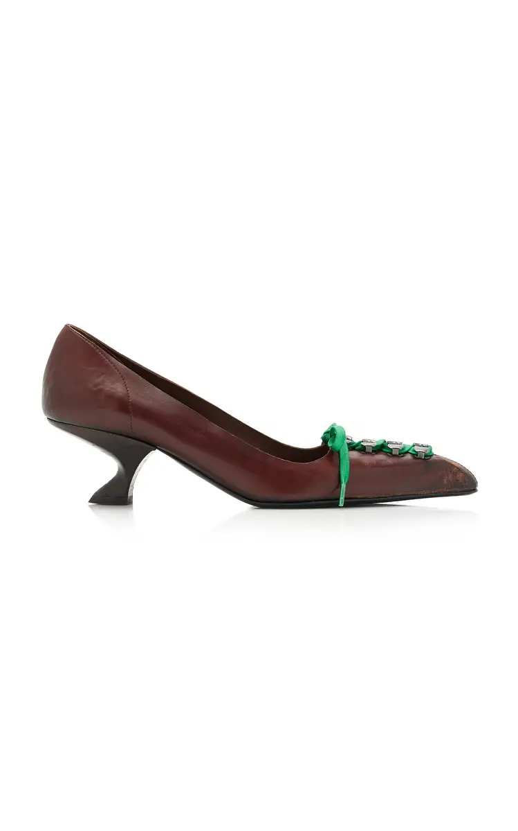 Prada Antiqued Leather Pumps | Image 1 Prada Antiqued Leather Pumps | Image 1