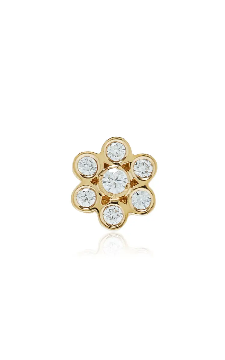 Sophie Bille Brahe Petite Lily 18K Yellow Gold Diamond Single Earring