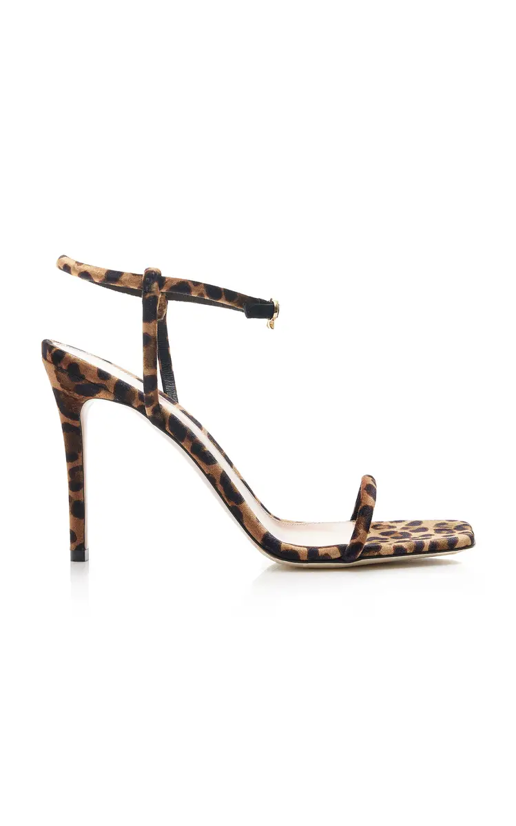 Gianvito Rossi Mayfair Leopard Velvet Sandals | Image 1 Gianvito Rossi Mayfair Leopard Velvet Sandals | Image 1