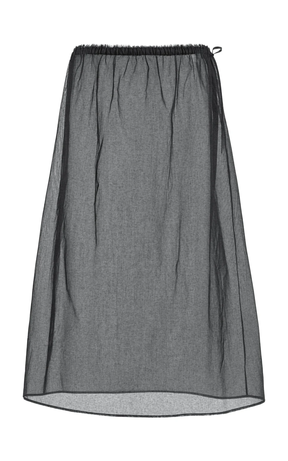 Prada Sheer Cotton Organdy Midi Skirt