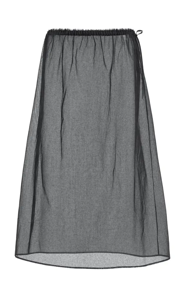 Prada Sheer Cotton Organdy Midi Skirt