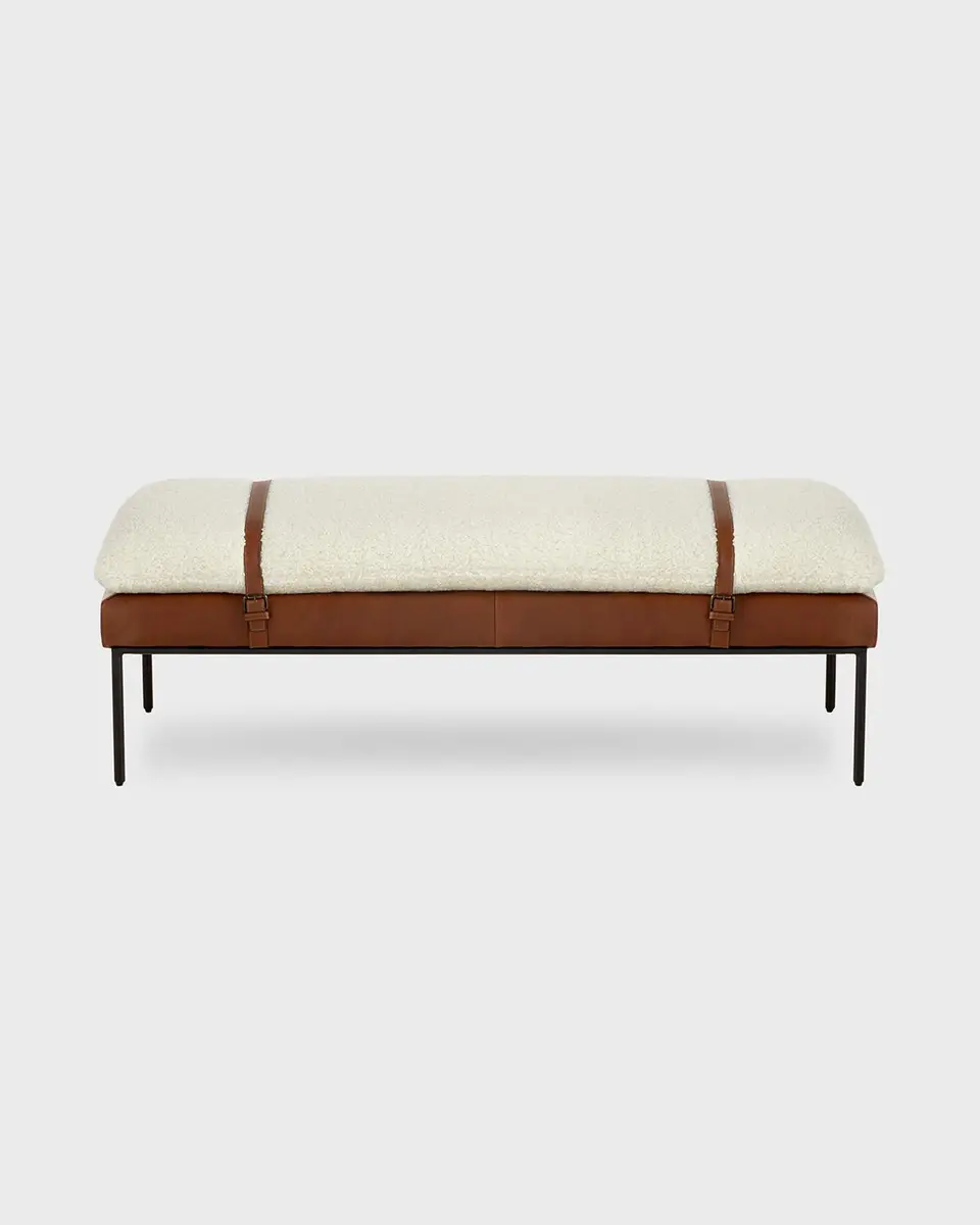 Regina Andrew Austin Leather and Boucle Bench | Thumbnail 2