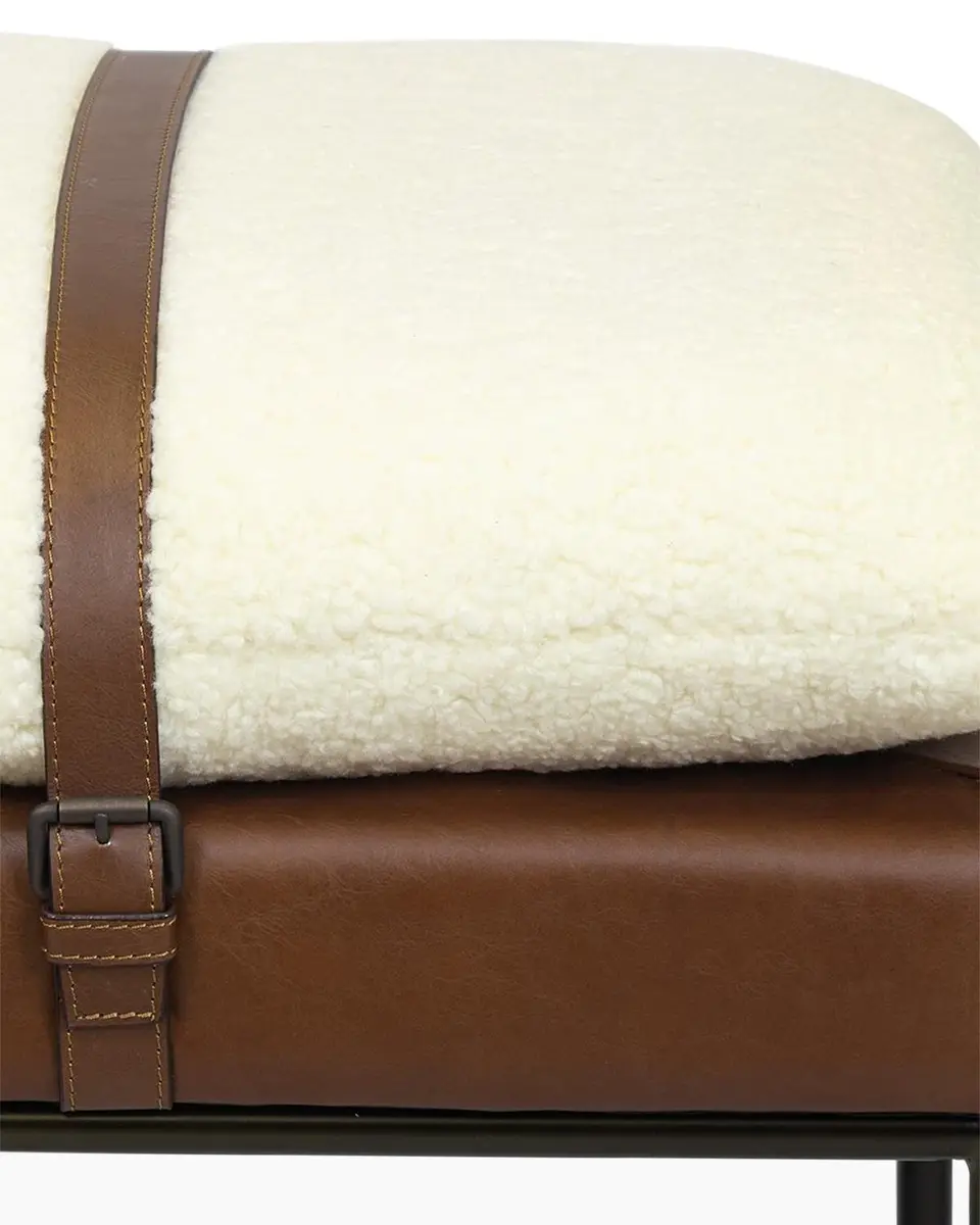 Regina Andrew Austin Leather and Boucle Bench | Thumbnail 3