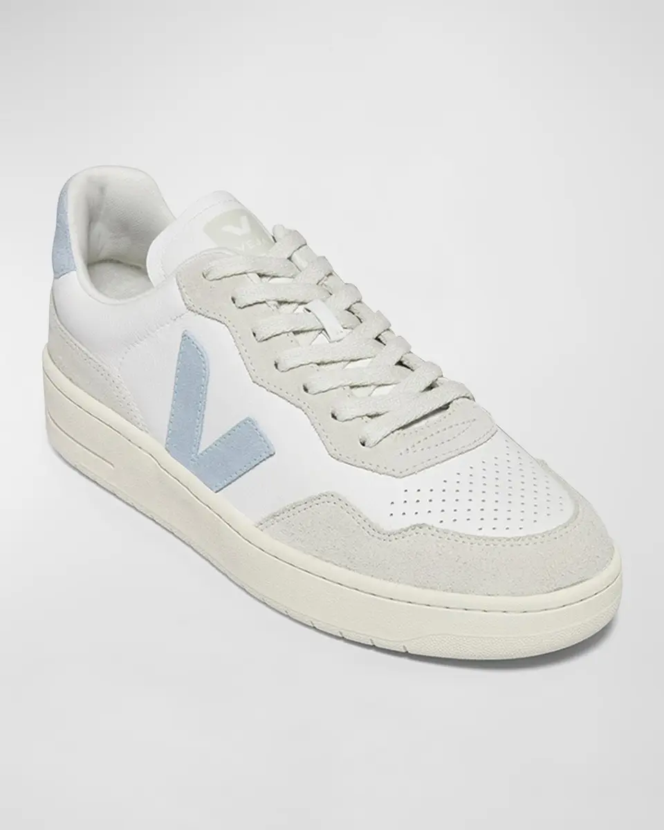 Veja V-90 Bicolor Mixed Leather Low-Top Sneakers | Thumbnail 2 Veja V-90 Bicolor Mixed Leather Low-Top Sneakers | Thumbnail 2