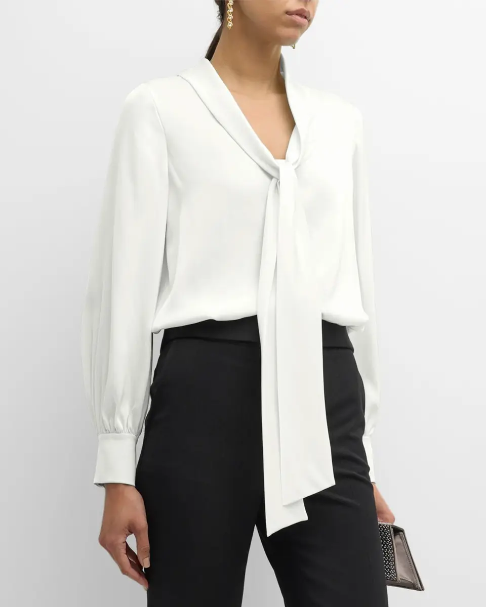 Ungaro Ella Tie-Neck Silk Blouse | Thumbnail 4 Ungaro Ella Tie-Neck Silk Blouse | Thumbnail 4