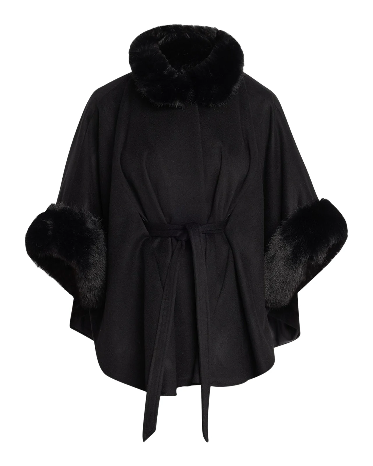 Cashmere Shawl W/ Faux Fur Trim Cashmere Shawl W/ Faux Fur Trim
