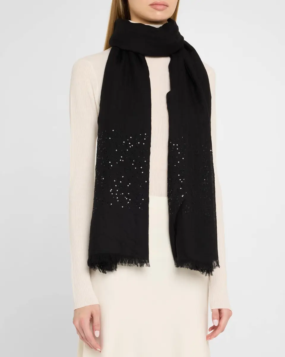 Sofia Cashmere Cashemere Lightweight Scarf W/ Sequins | Thumbnail 3 Sofia Cashmere Cashemere Lightweight Scarf W/ Sequins | Thumbnail 3