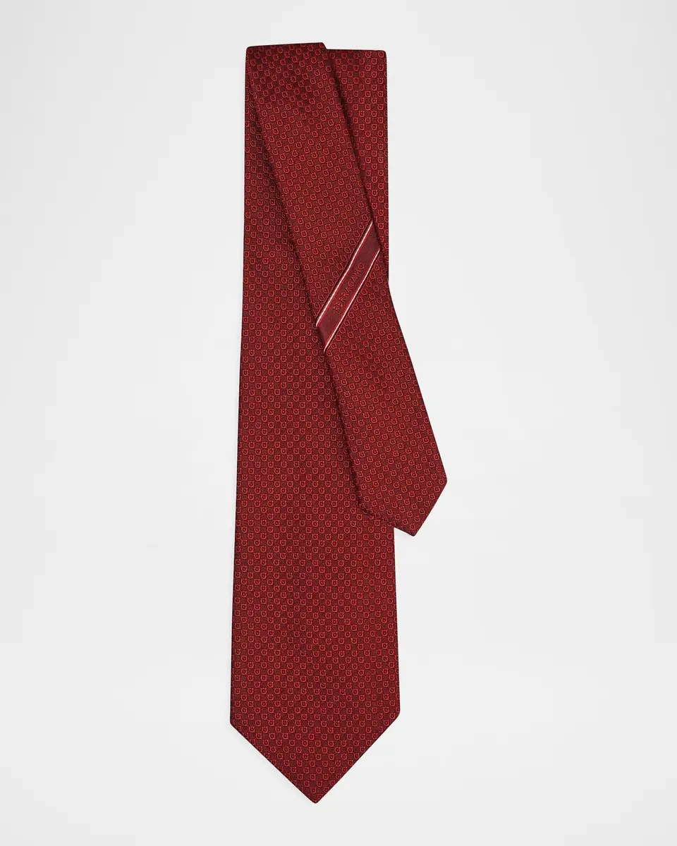 Ferragamo Men's Micro-Gancio Silk Tie | Thumbnail 2 Ferragamo Men's Micro-Gancio Silk Tie | Thumbnail 2