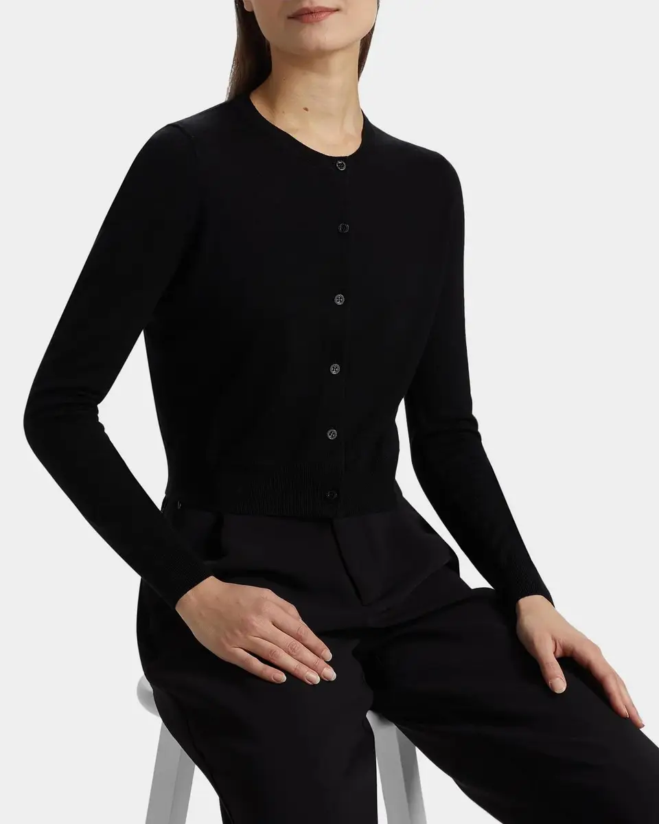Carolina Herrera Cotton-Silk Crop Crewneck Cardigan | Thumbnail 5 Carolina Herrera Cotton-Silk Crop Crewneck Cardigan | Thumbnail 5