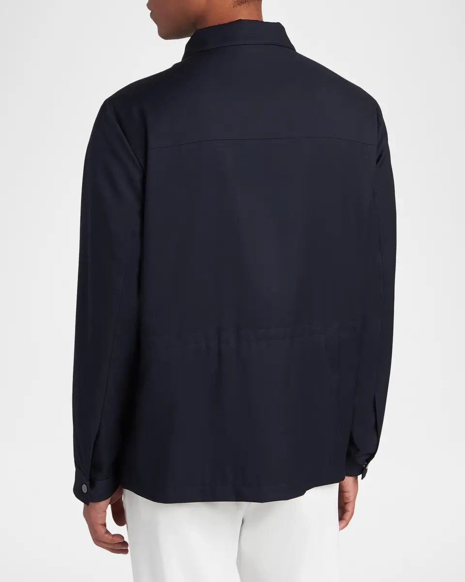 Kiton Men's Wool and Silk Flap-Pocket Shirt Jacket | Thumbnail 3 Kiton Men's Wool and Silk Flap-Pocket Shirt Jacket | Thumbnail 3