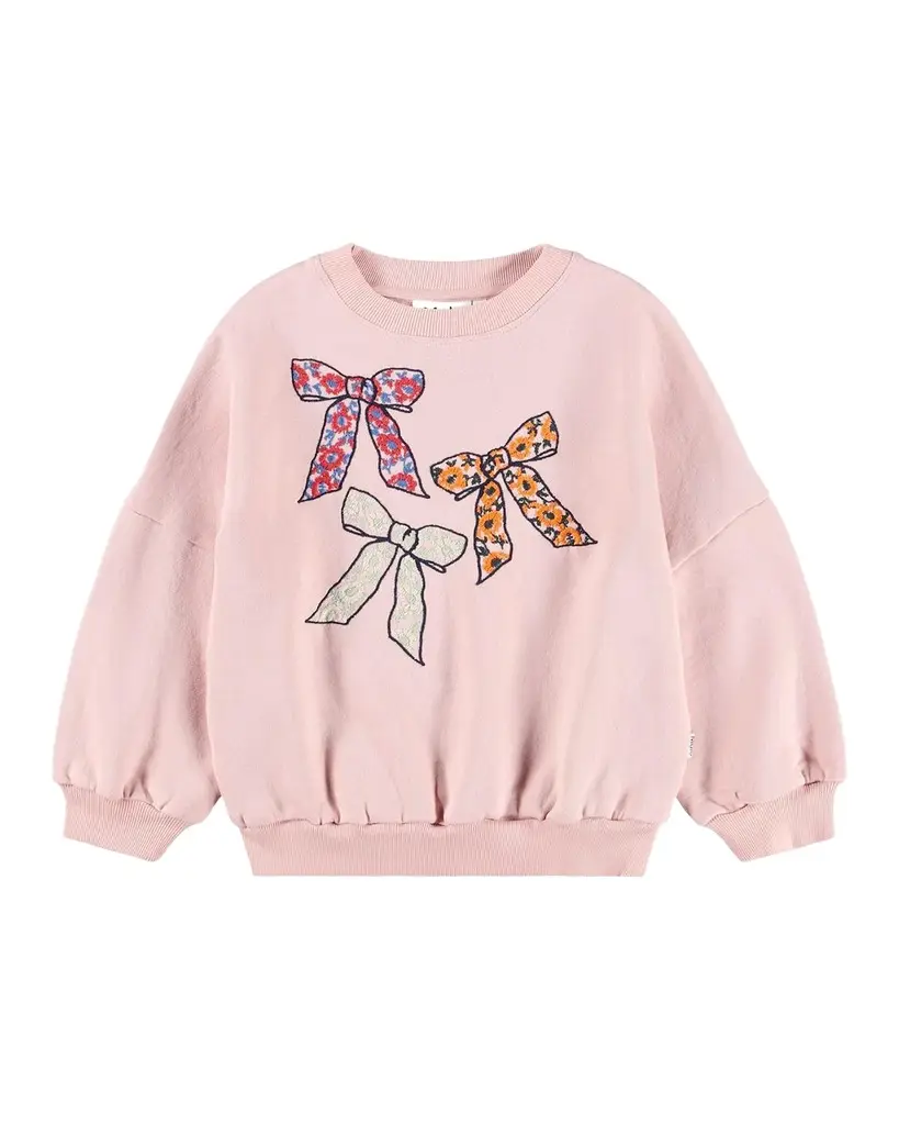 Molo Girl's Marika Bow-Embroidered Sweatshirt, Size 8-12 | Image 1 Molo Girl's Marika Bow-Embroidered Sweatshirt, Size 8-12 | Image 1