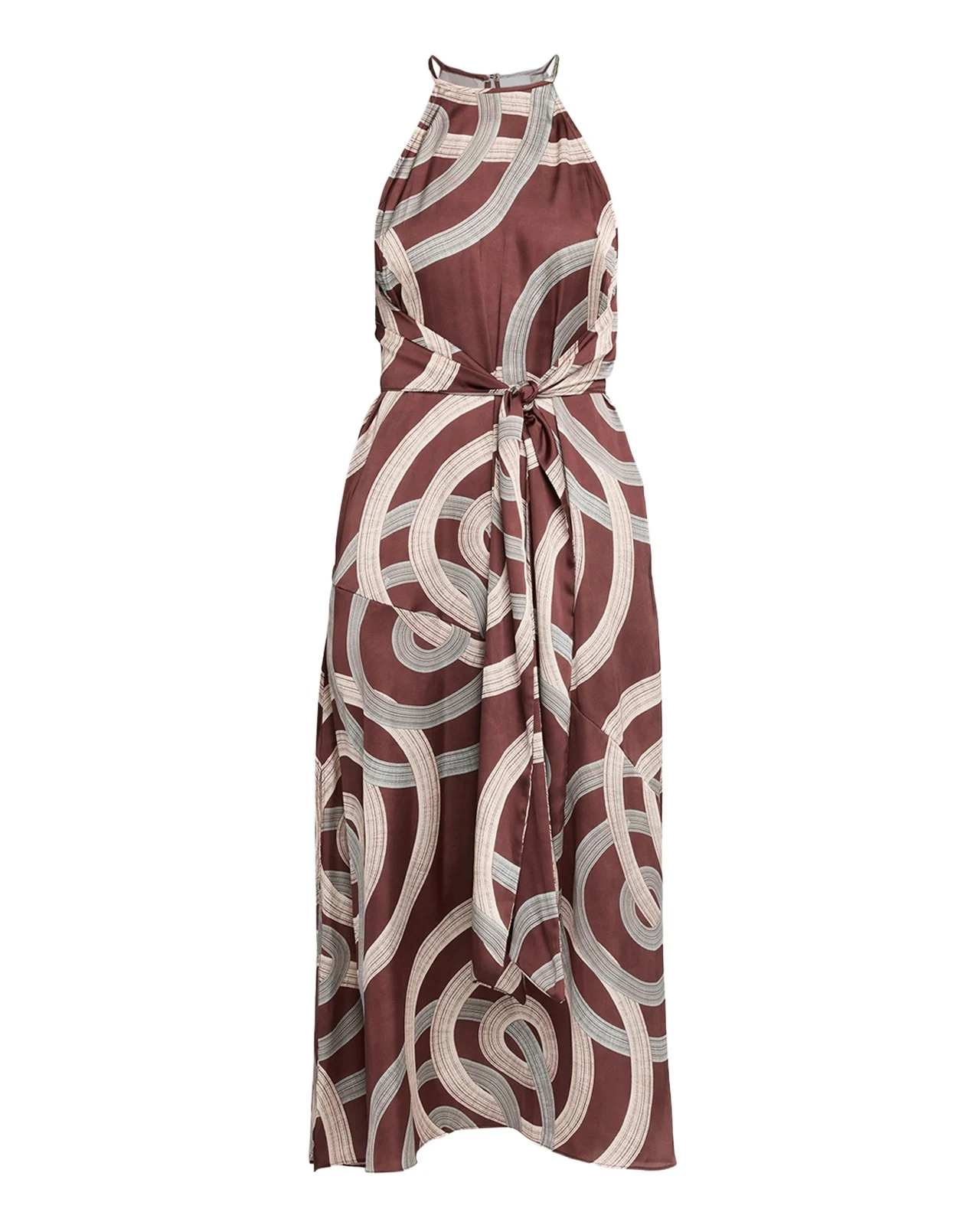 Lisa Swirl-Print Satin Midi Dress Lisa Swirl-Print Satin Midi Dress